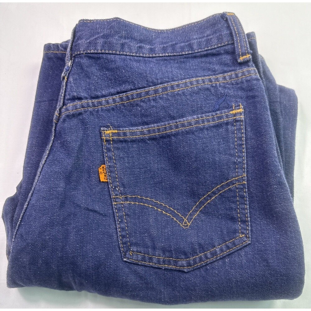 Vintage/ Rare Levi’s 1970s For Me Women Orange Tab Bell Bottom Jeans Size 26X30